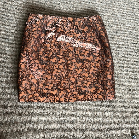 RW&CO metallic copper short skirt - Picture 1 of 6